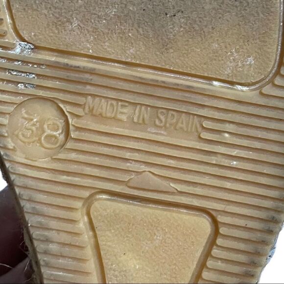 GAIMO Suede Peep Toe Wedge Espadrilles Sandals Shoes Black Tan 38 - Picture 13 of 13